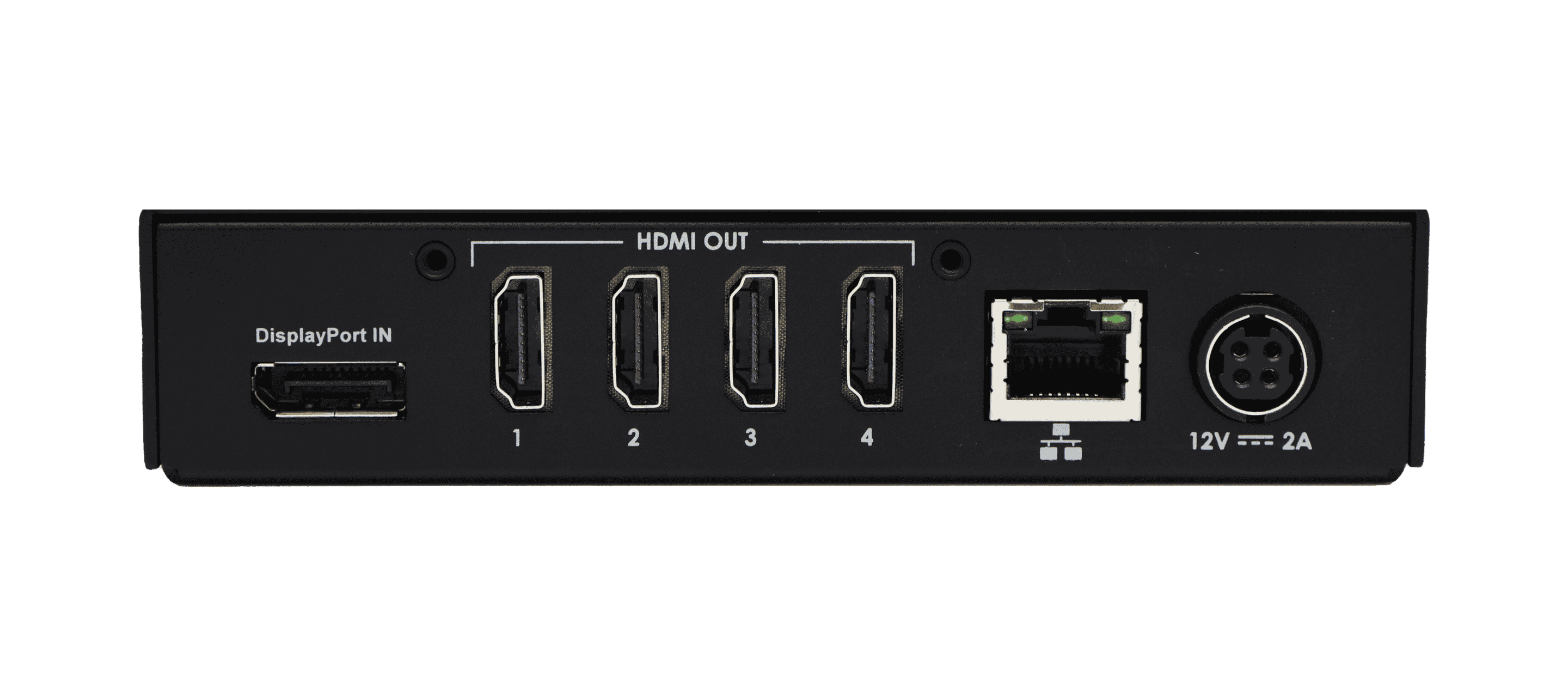 J4DP video wall processor rear panel with DisplayPort input