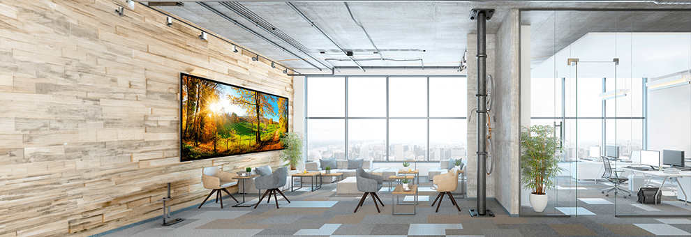 Pana X 21:9 ultrawide display installed in command center